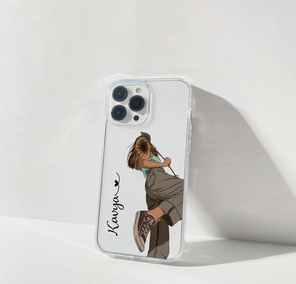 Sunlit Girl Glow Custom Name Clear Silicon Soft Cover