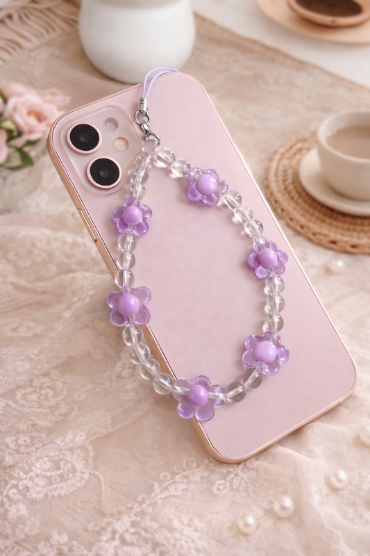 Purple Daisy Flower Phone Charm