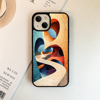 Abstract Pathway Maze Glass Case