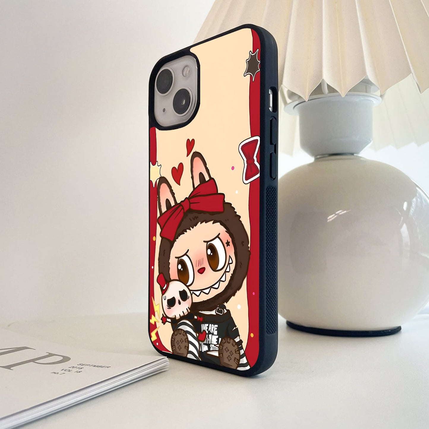 Cute Labubu Doll Glass Case