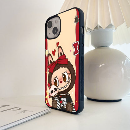 Cute Labubu Doll Glass Case