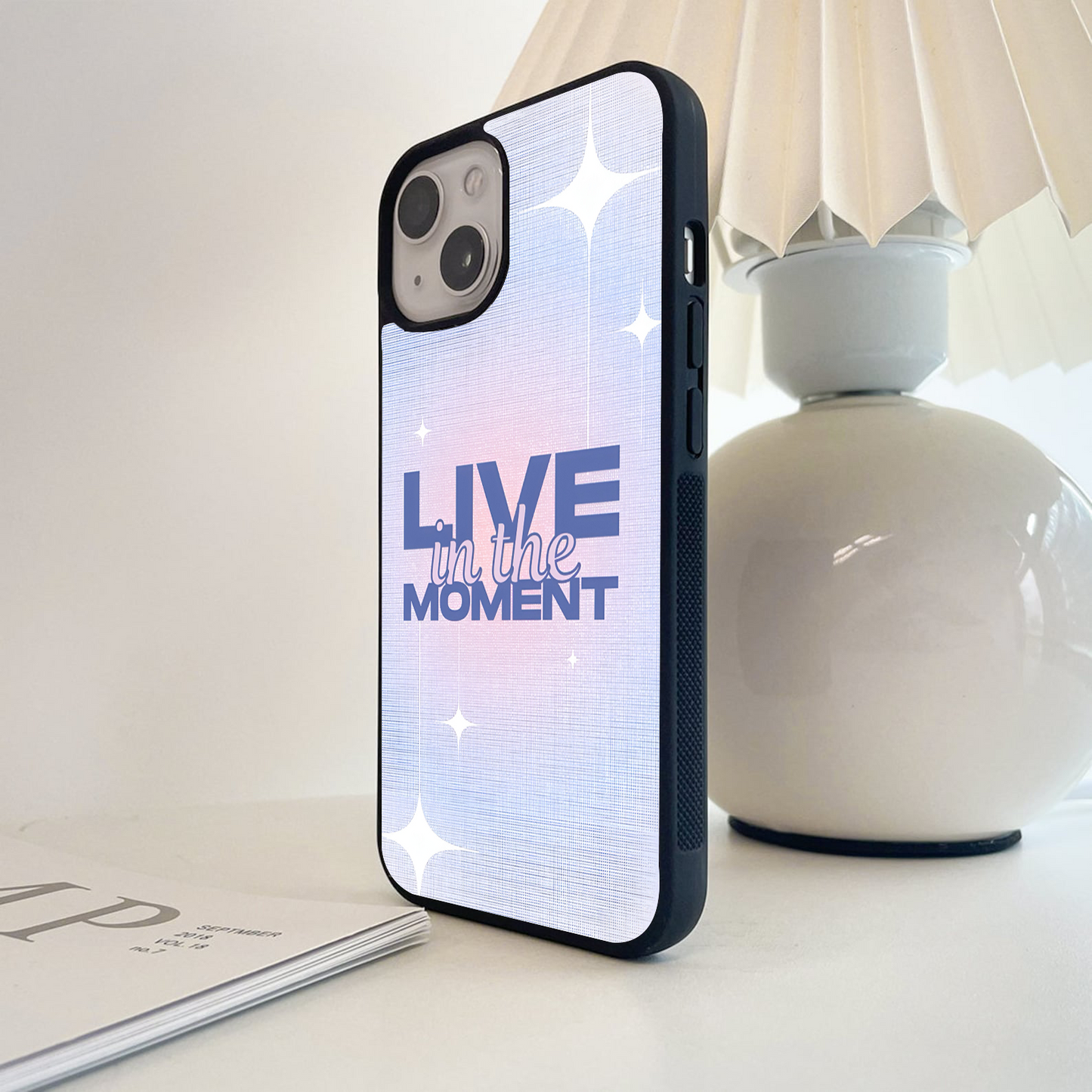 Live In The Moment Quote Glass Case