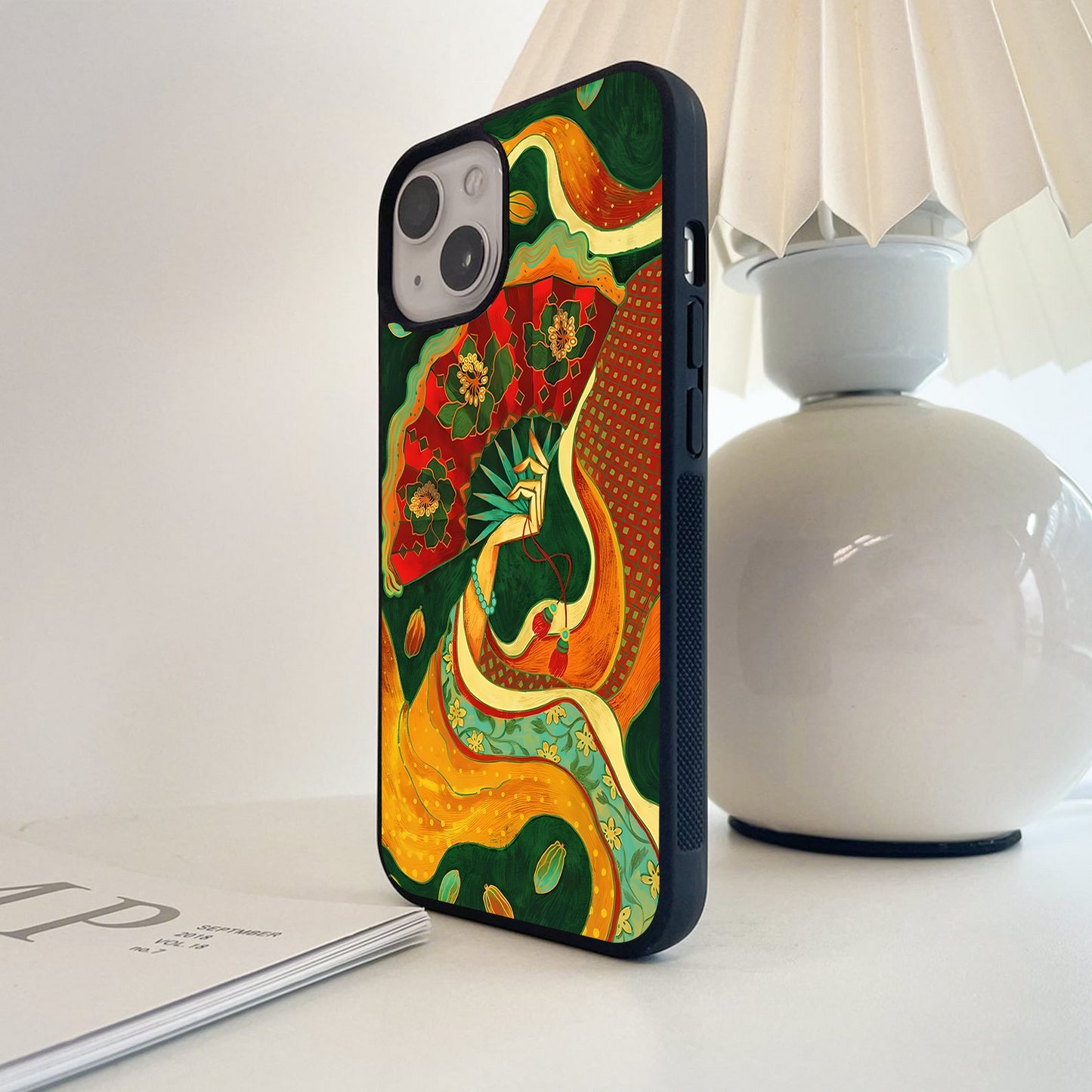 Blooming Fan Art Glass Case