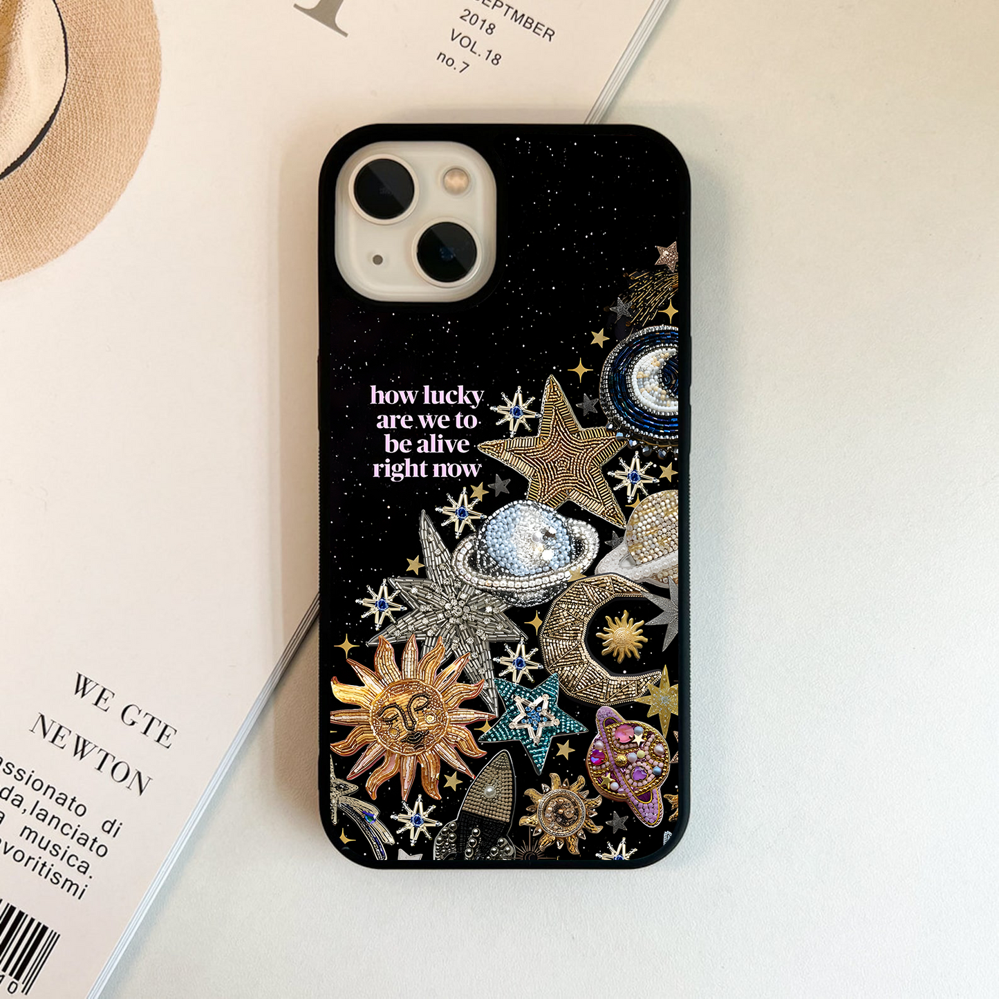 Lucky Cosmic Glow Quote Glass Case