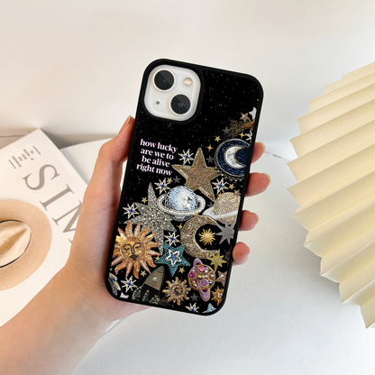 Lucky Cosmic Glow Quote Glass Case