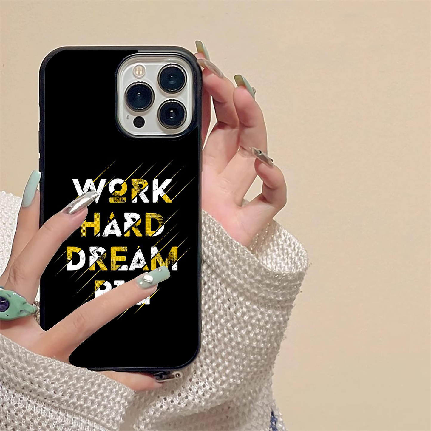 Work Hard Dream Big Glass Case