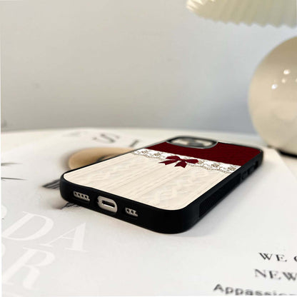 Crimson Wine Bow Glass Case