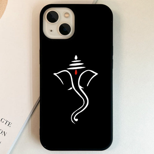 Black Ganesha Outline Glass Case
