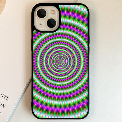 Rainbow Hypnotic Rings Glass Case