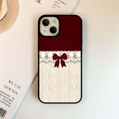 Crimson Wine Bow Glass Case