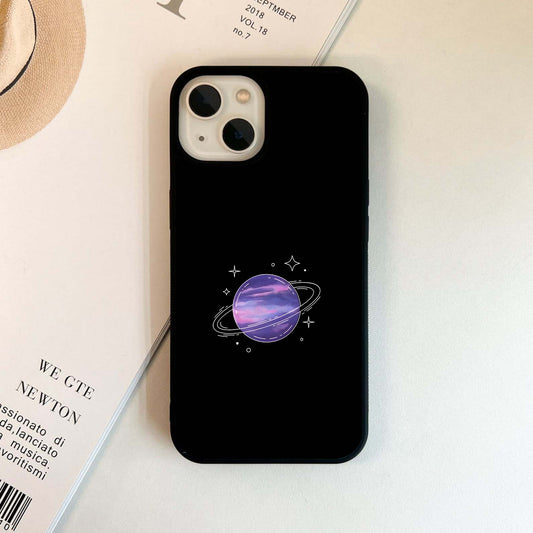 Purple Planet With Rings Glass Case