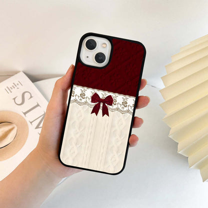 Crimson Wine Bow Glass Case