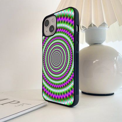 Rainbow Hypnotic Rings Glass Case