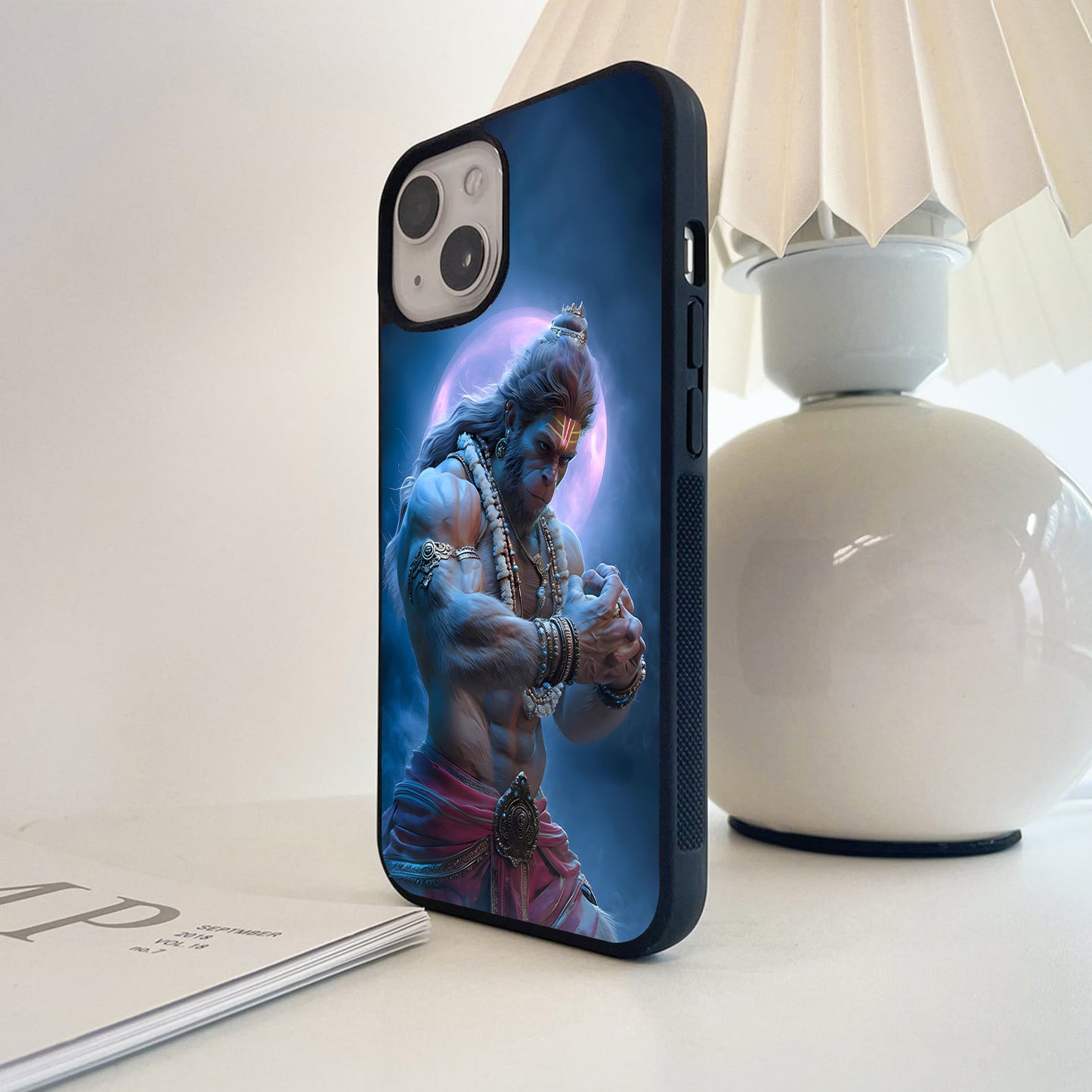 Moonlight Hanuman Divine Glass Case