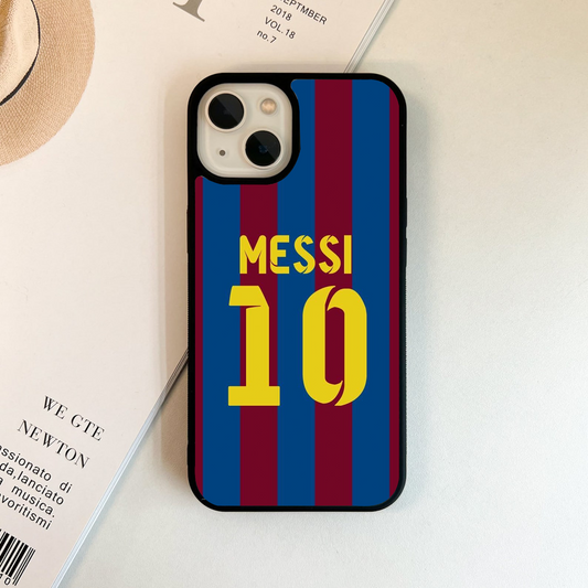 Messi 10 in Red & Blue Glass Case