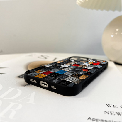 Abstract Grid Art Glass Case