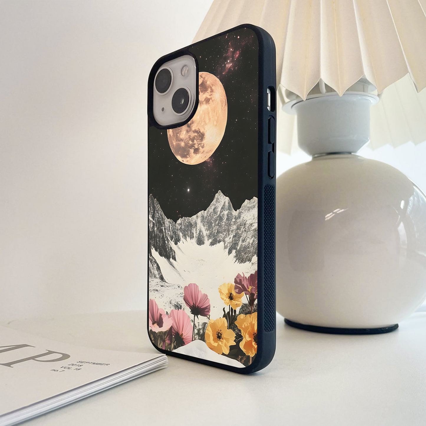 Moonlit Floral Peaks Glass Case