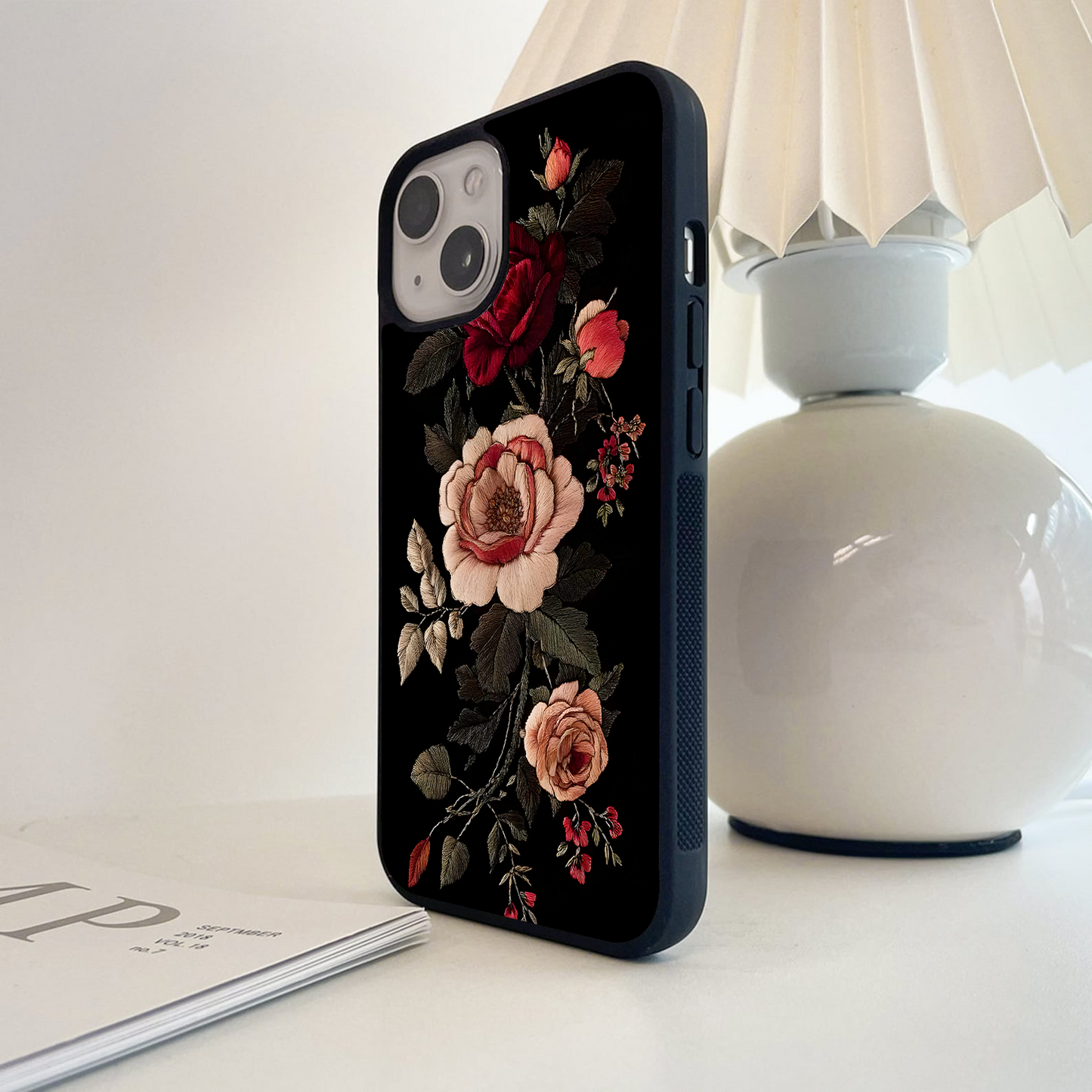 Velvet Rose Bloom Glass Case