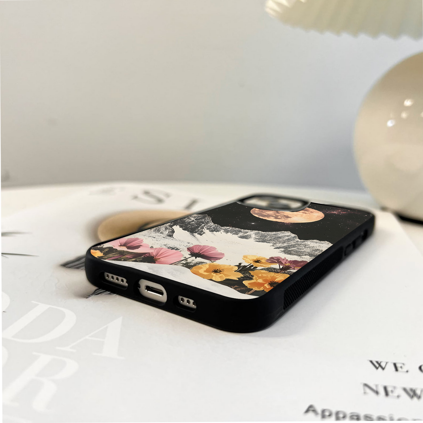 Moonlit Floral Peaks Glass Case