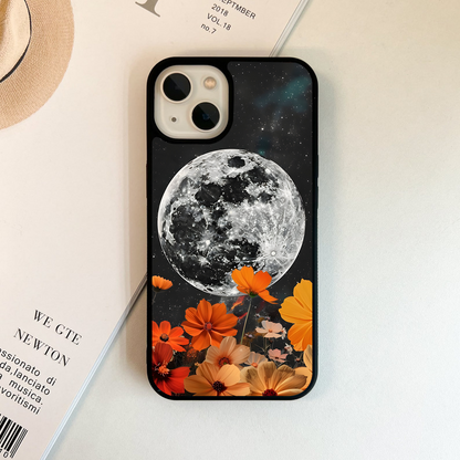 Moonlit Floral Sky Glass Case
