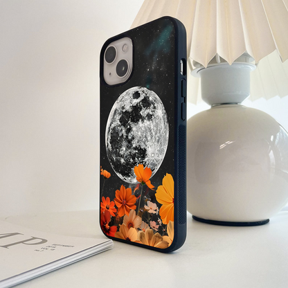 Moonlit Floral Sky Glass Case