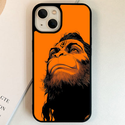 Orange Hanuman Powerful Glass Case