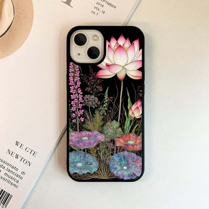 Ethereal Lotus Bloom Glass Case