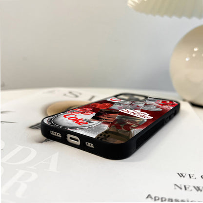 Diet Coke Silver Hearts Glass Case
