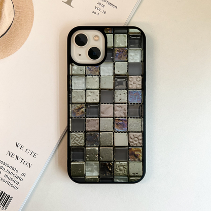 Earth Block Grid Glass Case