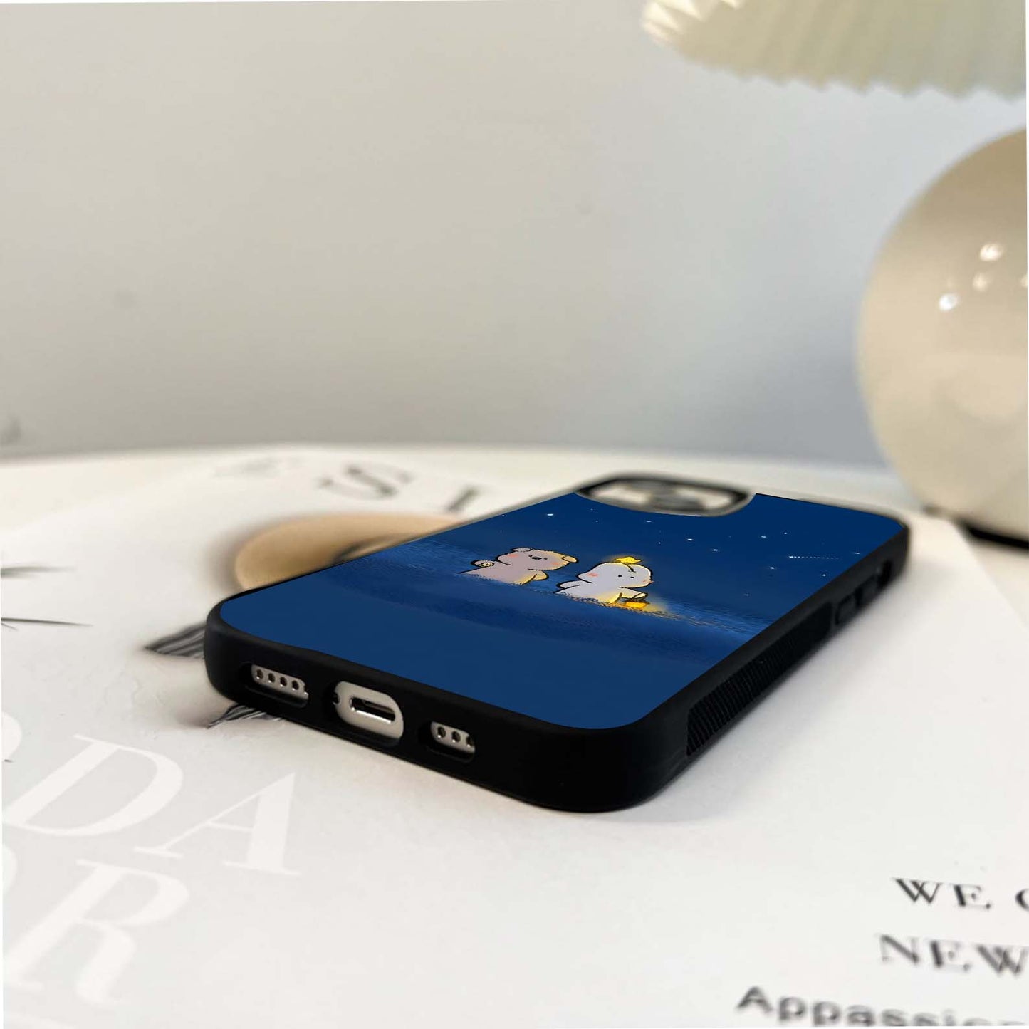 Starry Night Bunny Glass Case