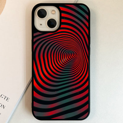 Red Hypnotic Tunnel Glass Case