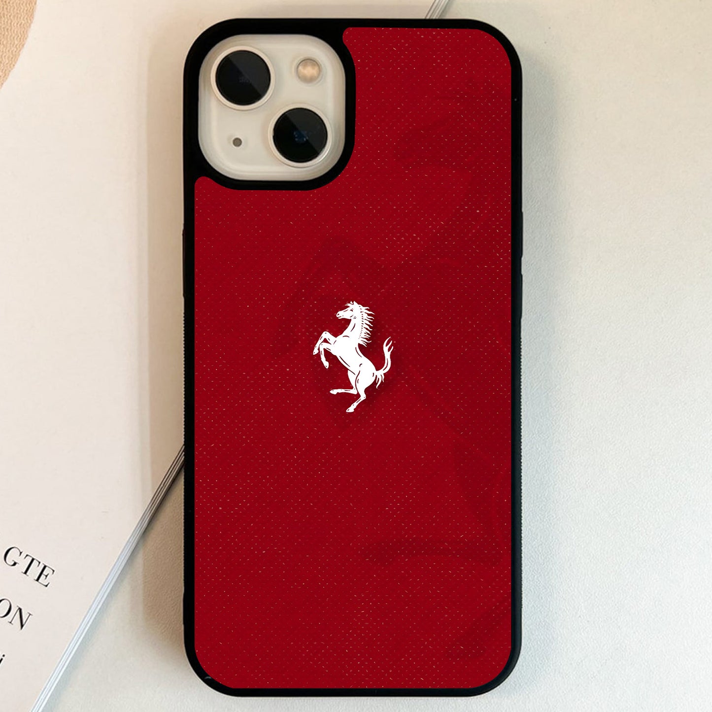 Ferrari Crimson Horse Emblem Glass Case