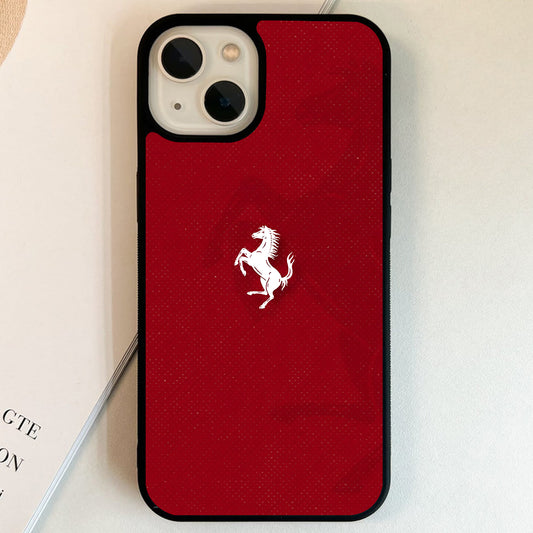 Ferrari Crimson Horse Emblem Glass Case