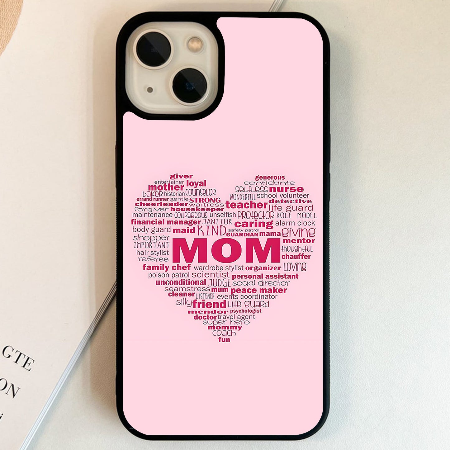 Mom Heart Tribute Glass Case