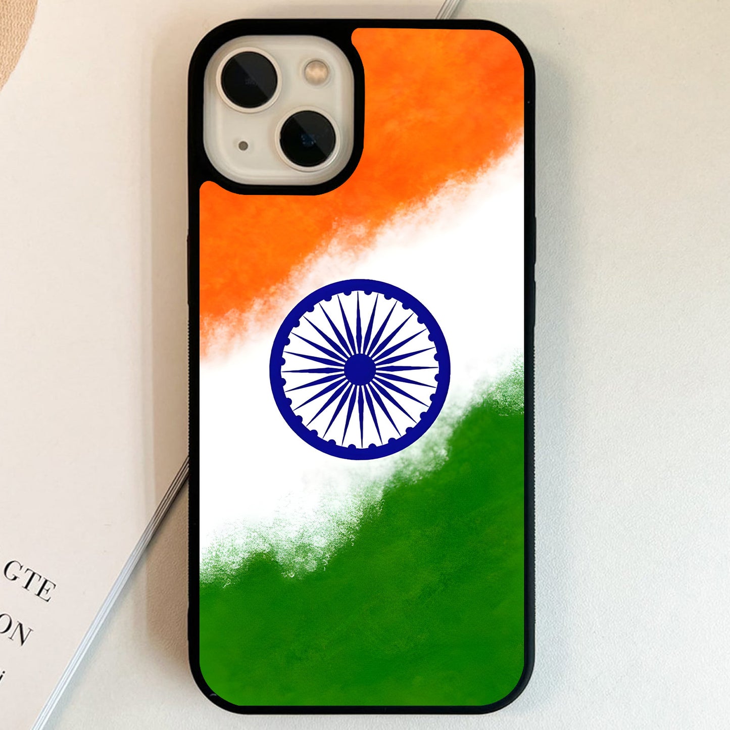 Indian Flag Tricolor Glass Case