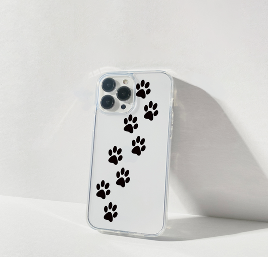 Paw Trail Charm Clear Silicon Cover
