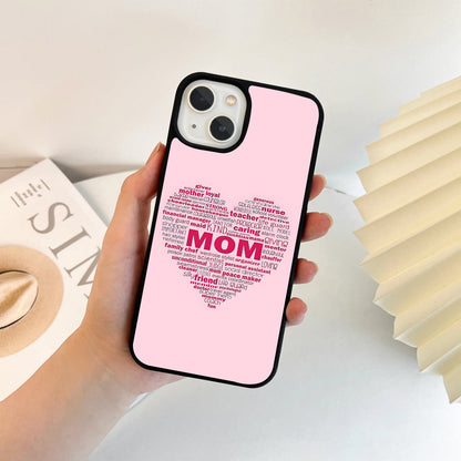 Mom Heart Tribute Glass Case