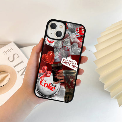 Diet Coke Silver Hearts Glass Case