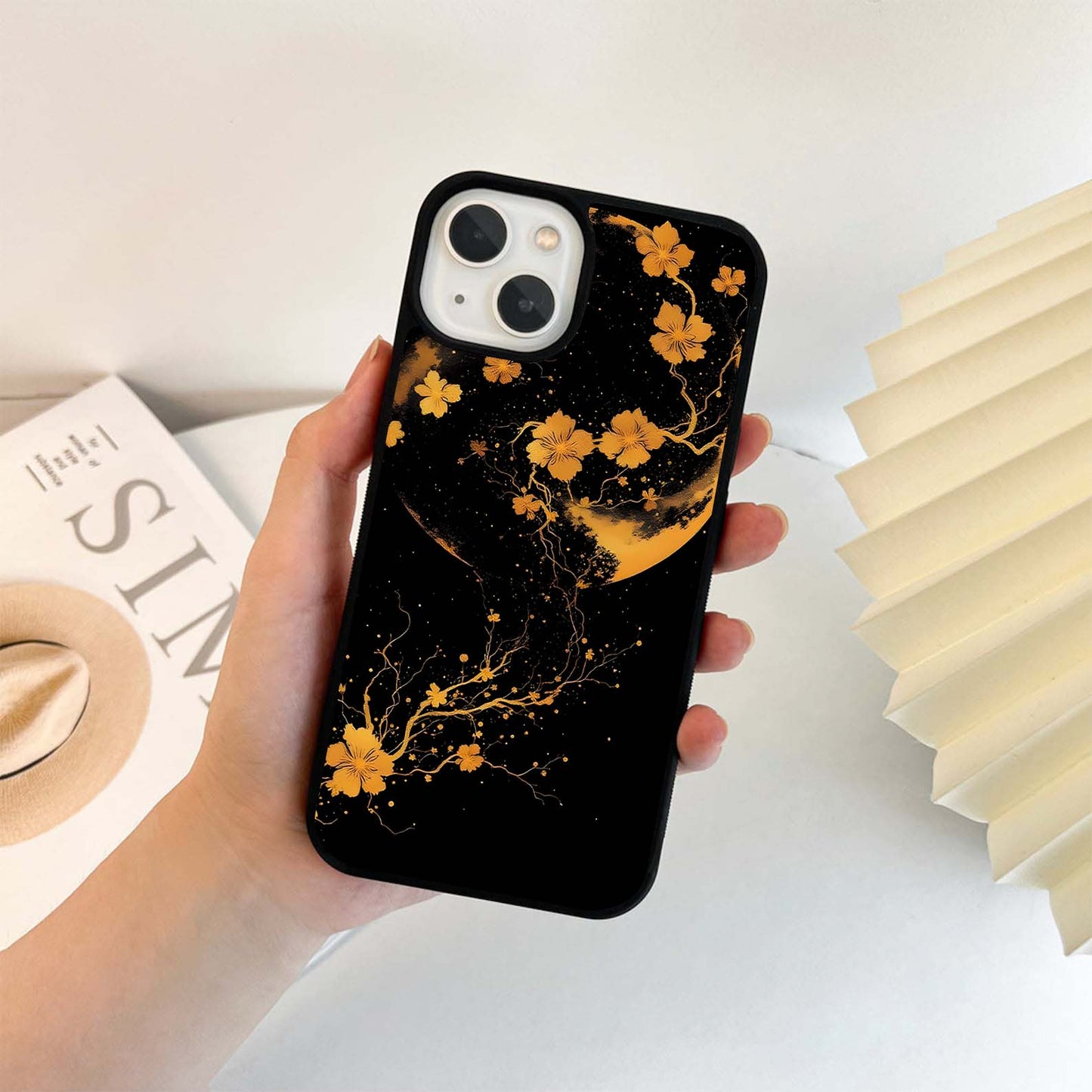 Celestial Gold Bloom Glass Case