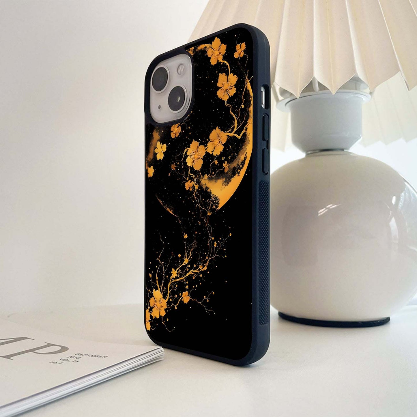 Celestial Gold Bloom Glass Case