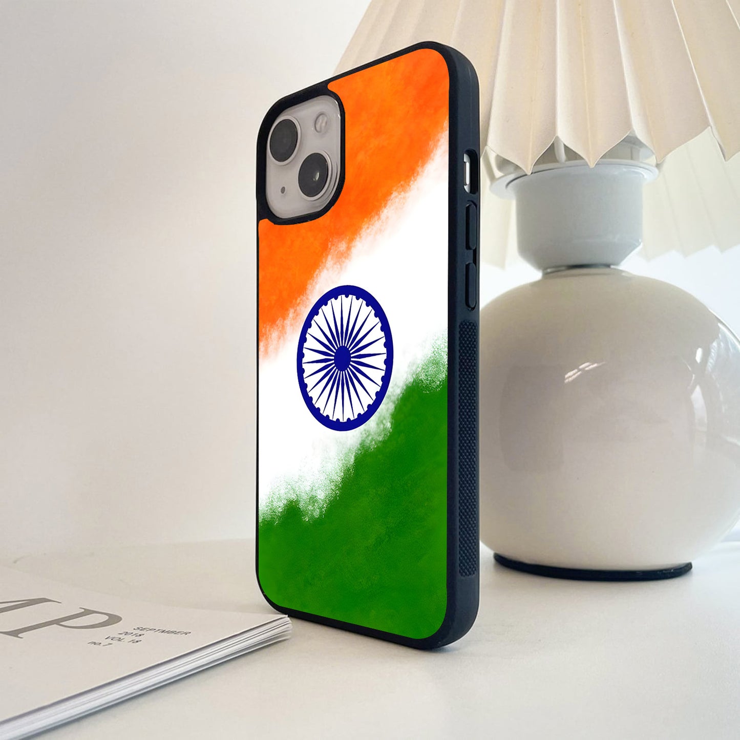 Indian Flag Tricolor Glass Case