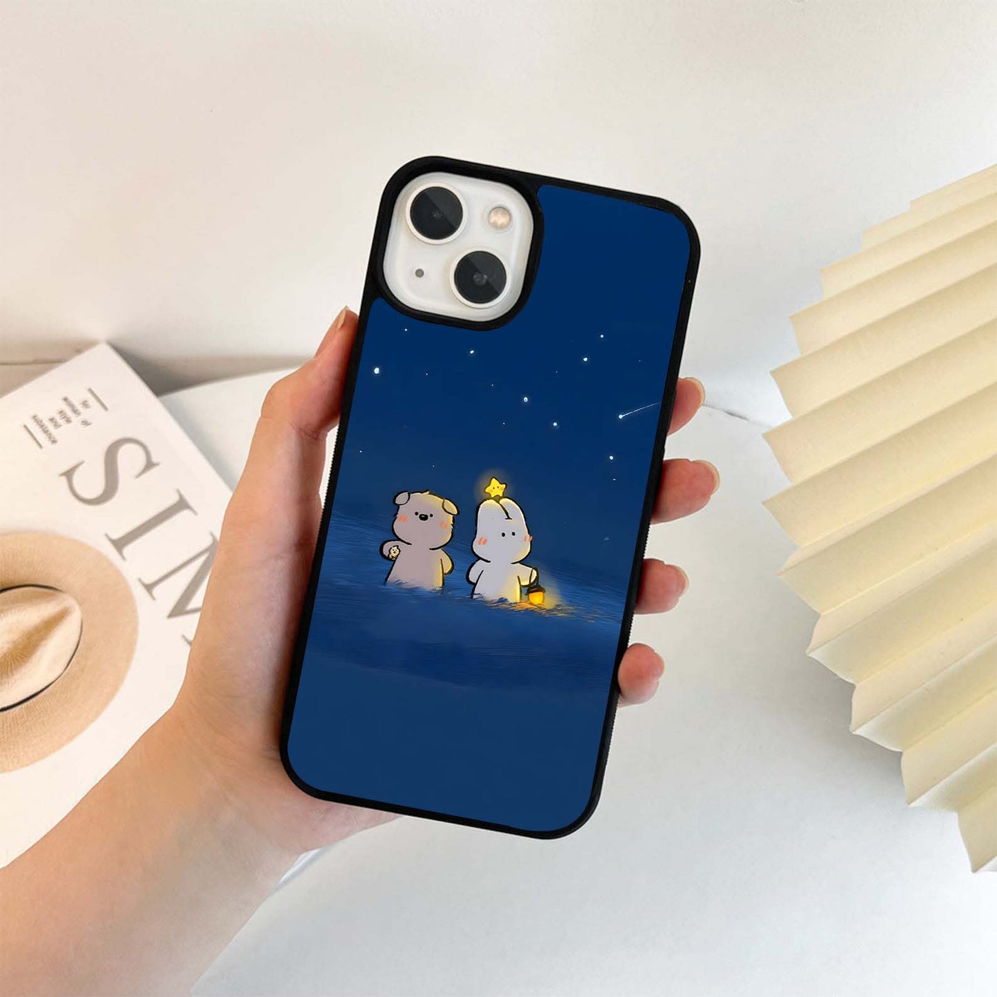 Starry Night Bunny Glass Case