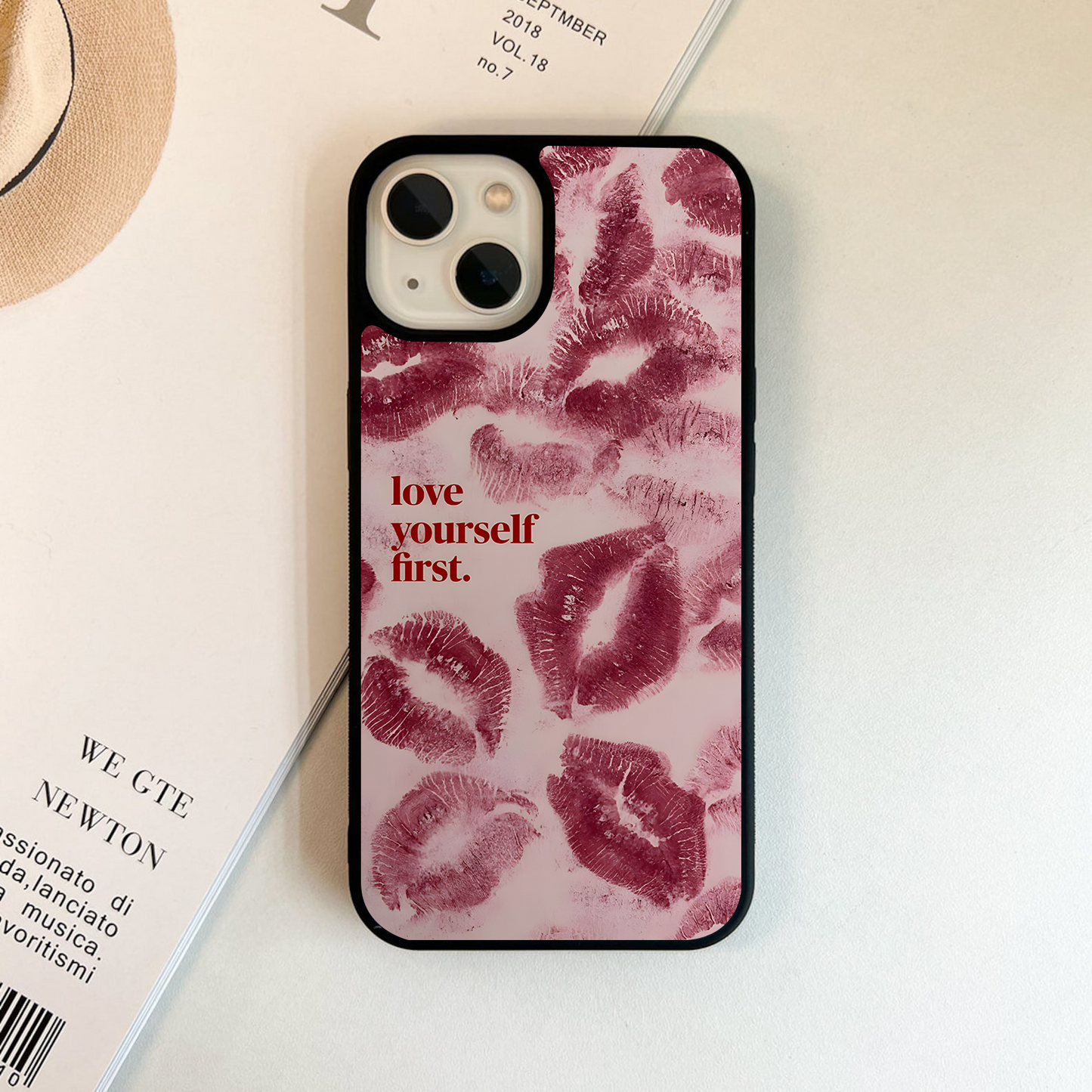 Crimson Kiss Love Glass Case