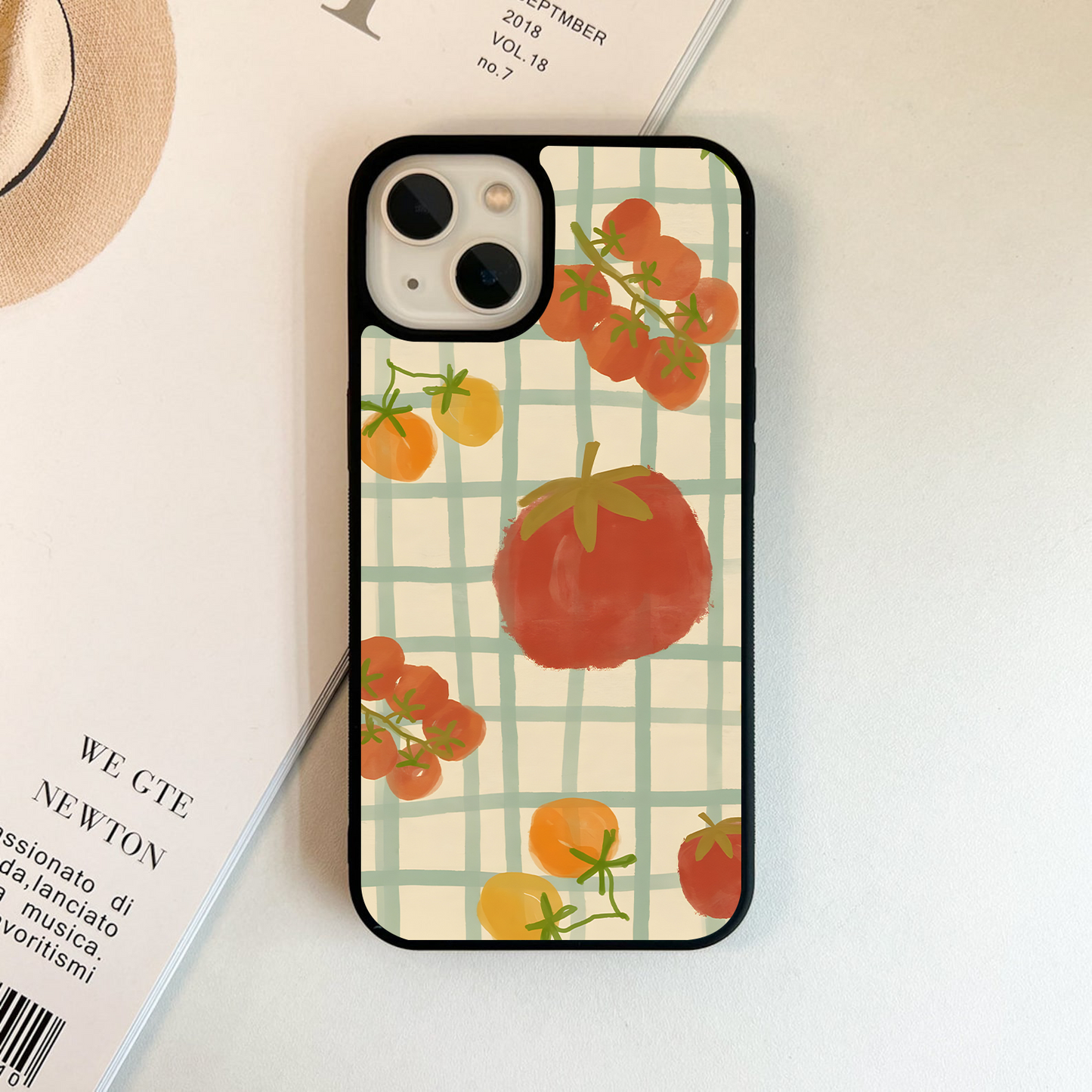 Tomato Picnic Grid Glass Case