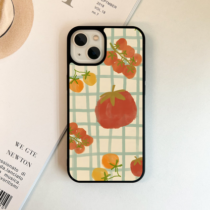 Tomato Picnic Grid Glass Case