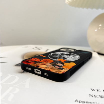 Moonlit Floral Sky Glass Case