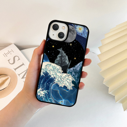 Moonlit Ocean Path Glass Case