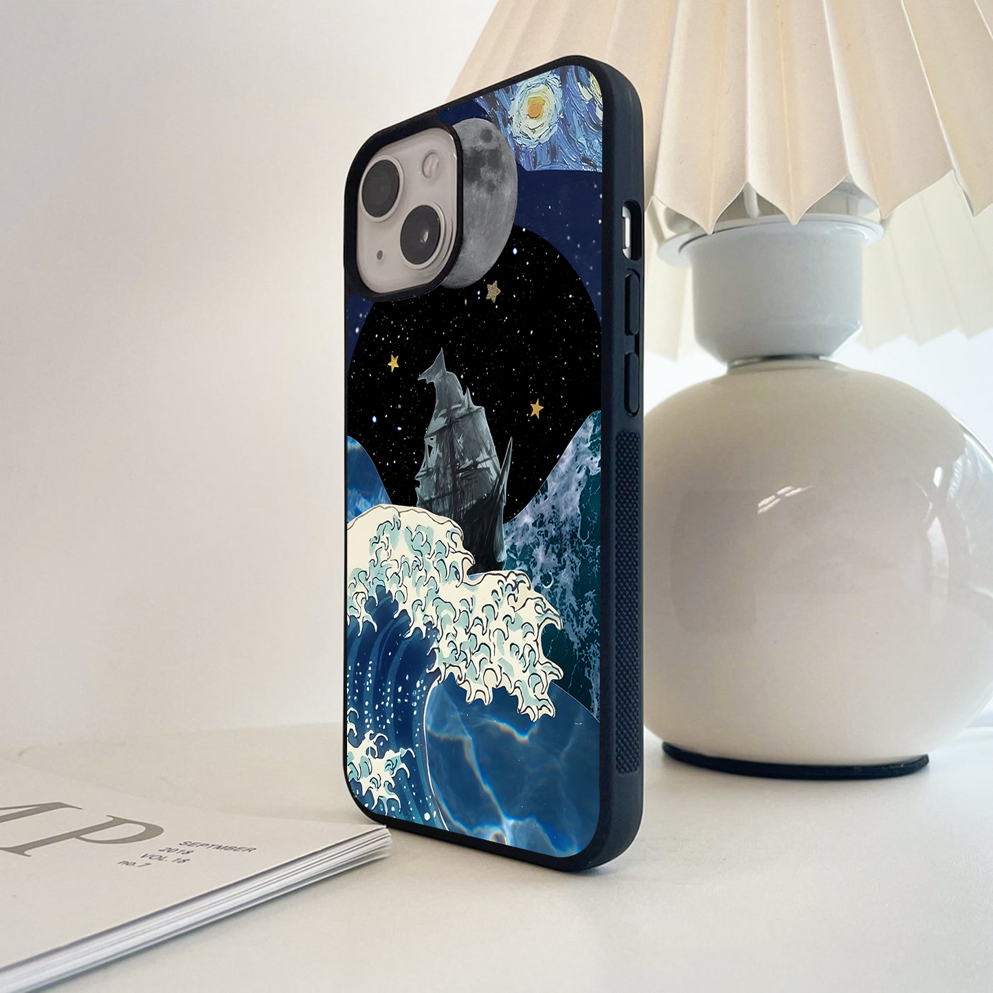 Moonlit Ocean Path Glass Case