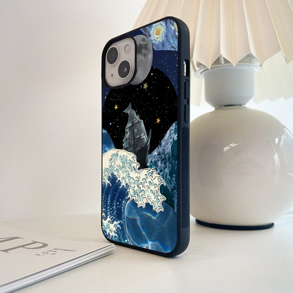 Moonlit Ocean Path Glass Case