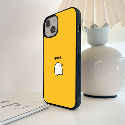 Yellow Boo Ghost Glass Case
